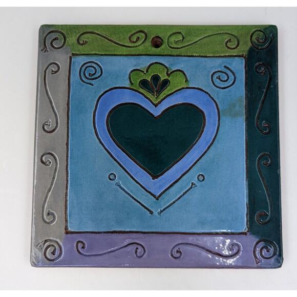 Set of 4 Art Tile, Trivet, Wall Plaque of Heart - Museum of Fine Arts Boston - Picture 2 of 7